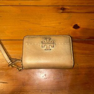 Tory Burch Metallic Gold Wristlet